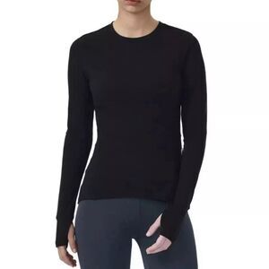 EUC! Spyder Active Women’s Long Sleeve Black Compression Baselayer Crew Neck Top